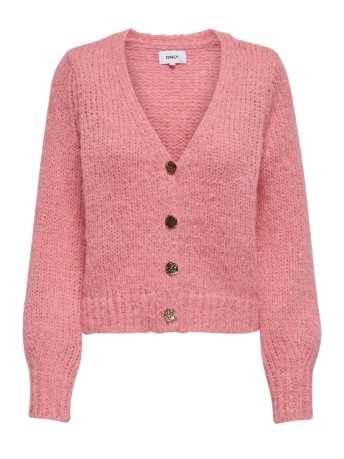 Only Vest ONLMINNI LS LIFE CARDIGAN CC KNT 15294654 Pink Lady/Melange