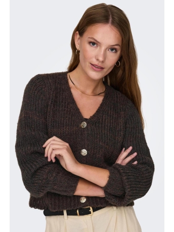 Only Vest ONLMINNI LS LIFE CARDIGAN CC KNT 15294654 Chestnut/Melange