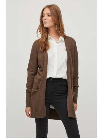Vila Vest VIRIL OPEN L/S KNIT CARDIGAN - NOOS 14044041 Crocodile/DARK MELANGE
