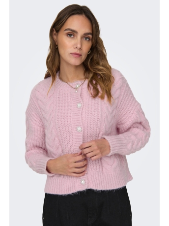 Only Vest ONLLOLA LS O-NECK CARDIGAN CC KNT 15294545 Pink Lady
