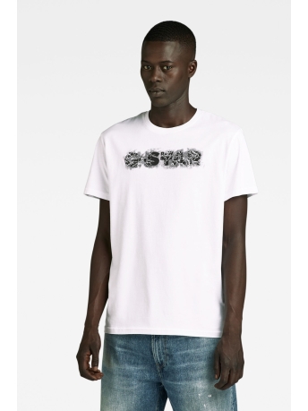 G-Star RAW T-shirt DISTRESSED LOGO R T D24363 C506 110 White