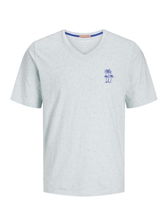 Jack & Jones T-shirt JORPALM EMB TEE SS V-NECK DUT 12257951 Skylight