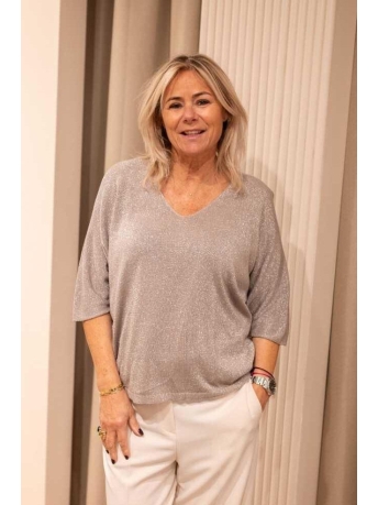 Typical Jill T-shirt SOFIE GLITTER 23 10701 TAUPE