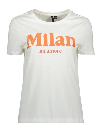 Vero Moda T-shirt VMMAY FRANCIS SS TOP BOX JRS 10314873 SNOW WHITE/MILAN