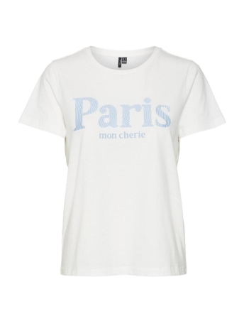 Vero Moda T-shirt VMMAY FRANCIS SS TOP BOX JRS 10314873 SNOW WHITE PARIS