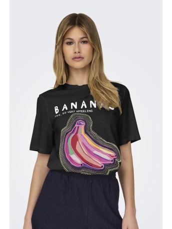 Only T-shirt ONLBLINIS LIFE S/S FRUIT TOP BOX JR 15320615 Black/Bananas