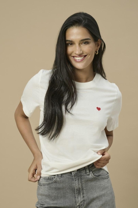 Jacqueline de Yong witte dames t-shirt | Model