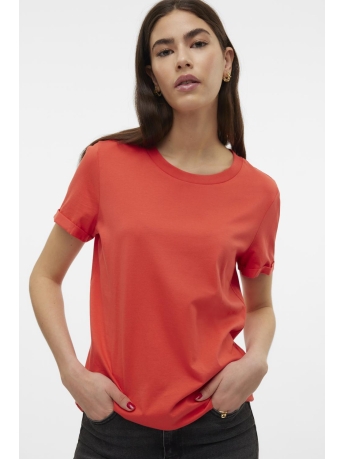 Vero Moda T-shirt VMPAULA S/S T-SHIRT GA NOOS 10243889 Cayenne