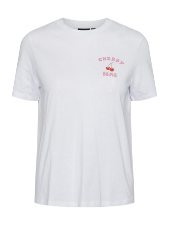 Pieces T-shirt PCKILANA SS PRINTED T-SHIRT BC 17151214 Bright White/CHERRY BOM
