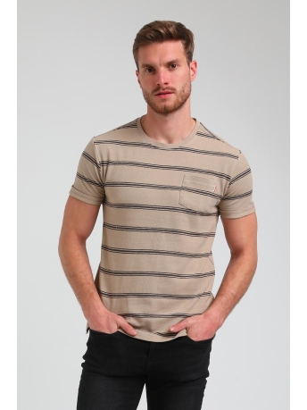 Gabbiano T-shirt T SHIRT MET STREPEN 154211 411 latte brown