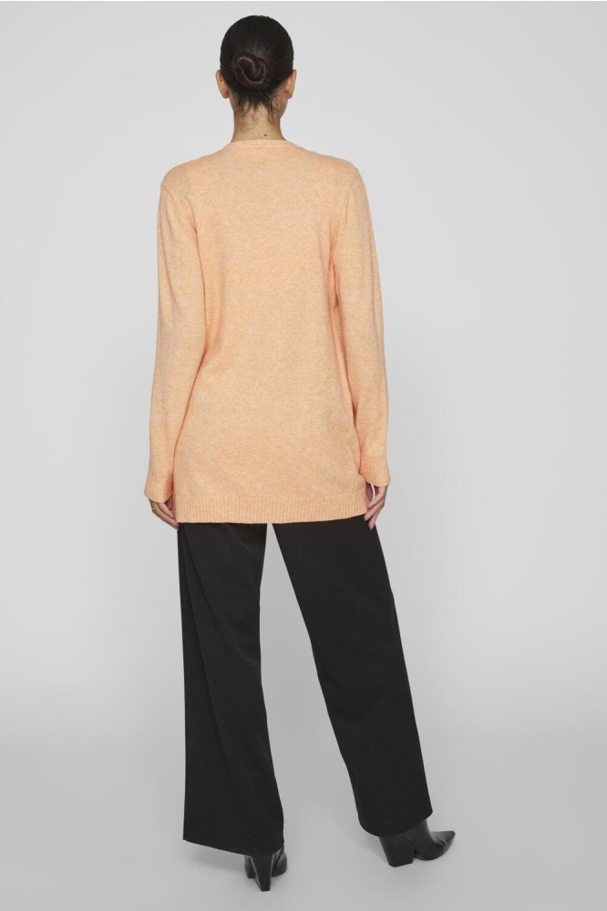 VIRIL OPEN L/S KNIT CARDIGAN - NOOS 14044041 SHELL CORAL