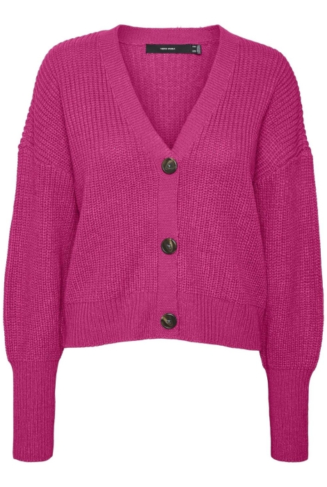 vmlea ls v-neck cuff cardigan noos 10249632 vero moda vest pink yarrow | Cardigans