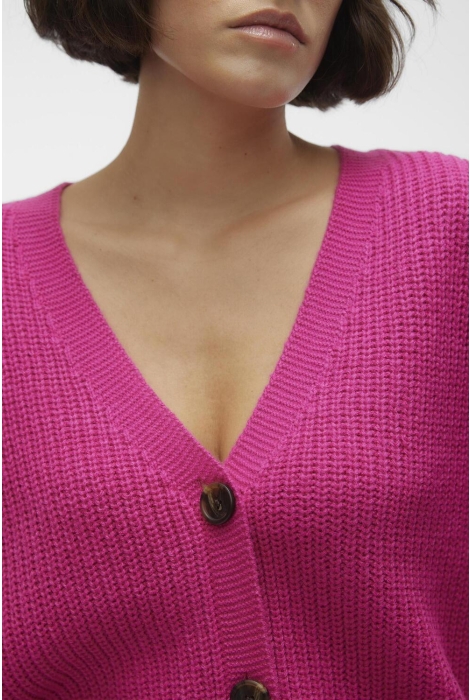 vmlea ls v-neck cuff cardigan noos 10249632 vero moda vest pink yarrow