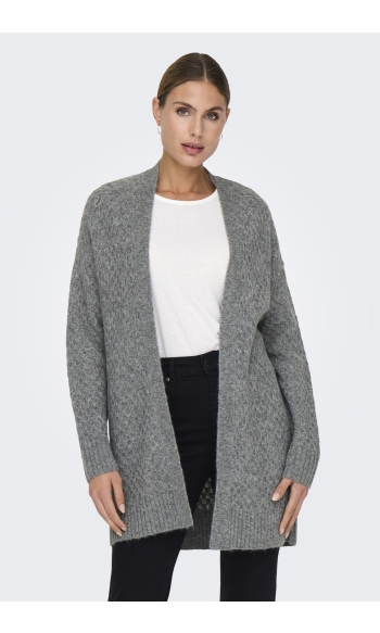 JDYBIGUM L/S LONG OPEN CARDIGAN KNT 15328358 MEDIUM GREY MELANGE