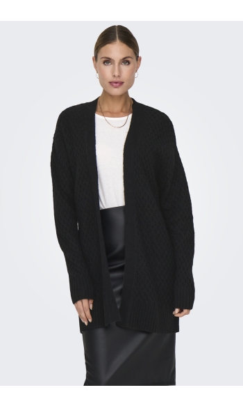 JDYBIGUM L/S LONG OPEN CARDIGAN KNT 15328358 BLACK