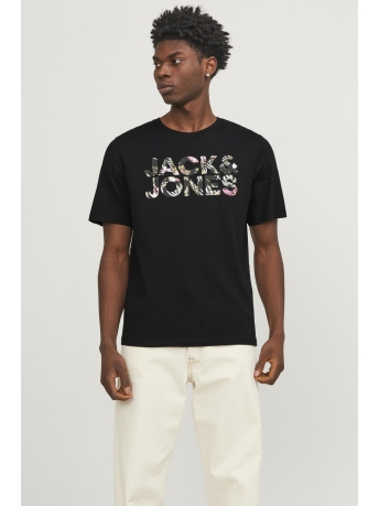 Jack & Jones T-shirt JJEJEFF CORP LOGO TEE SS O-NECK SN 12250683 Carbon/Flower