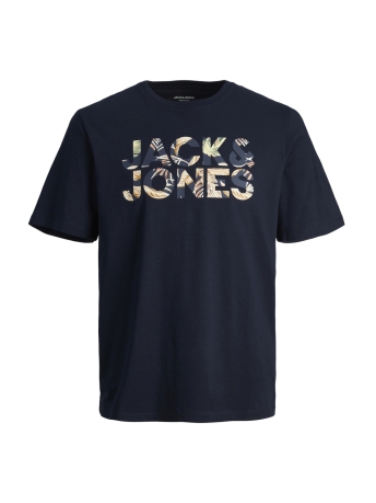 Jack & Jones T-shirt JJEJEFF CORP LOGO TEE SS O-NECK SN 12250683 Navy Blazer/Flower
