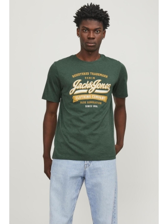 Jack & Jones T-shirt JJELOGO TEE SS O-NECK 2 COL SS24 SN 12246690 Dark Green/Melange