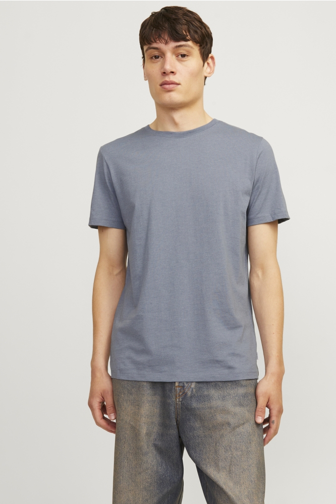 JJEORGANIC MELANGE TEE SS O-NECK NO 12222887 Flint Stone/Melange