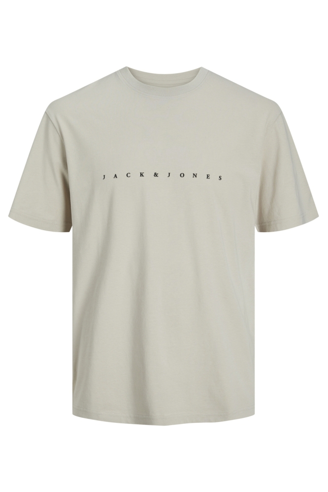 Jack & Jones beige heren t-shirt | Vooraanzicht