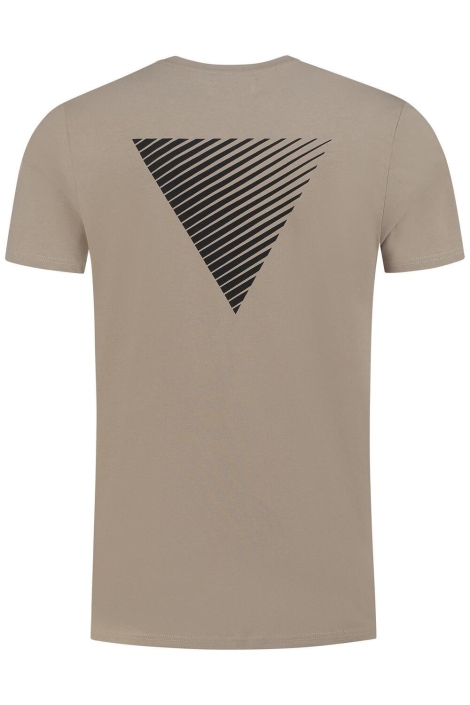 Pure Path taupe heren t-shirt | Achteraanzicht