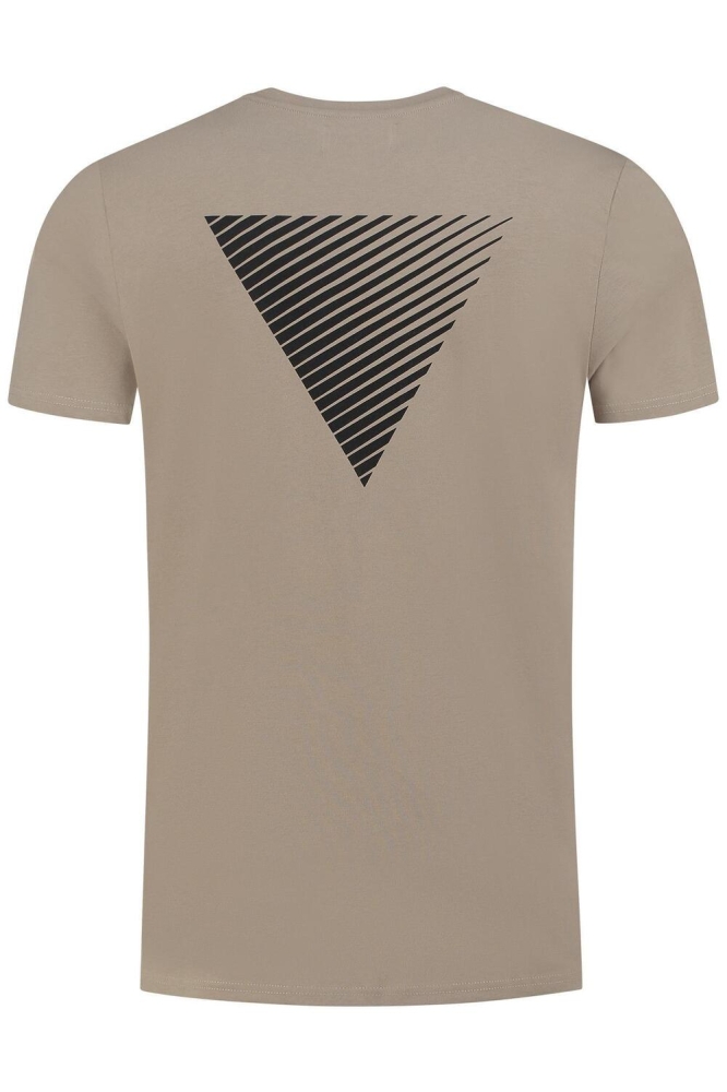 Pure Path taupe heren t-shirt | Achteraanzicht