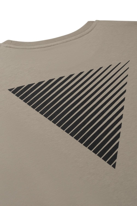 Pure Path taupe heren t-shirt | Close up