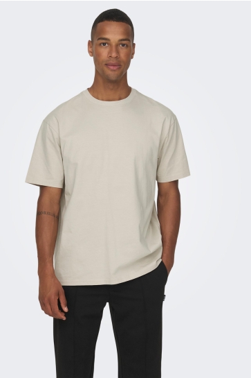 Only & Sons T-shirt ONSFRED LIFE RLX SS TEE NOOS 22022532 Silver Lining