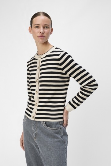 Object Vest OBJESTER SLI L/S KNIT CARDIGAN NOOS 23044627 SANDSHELL/BLACK