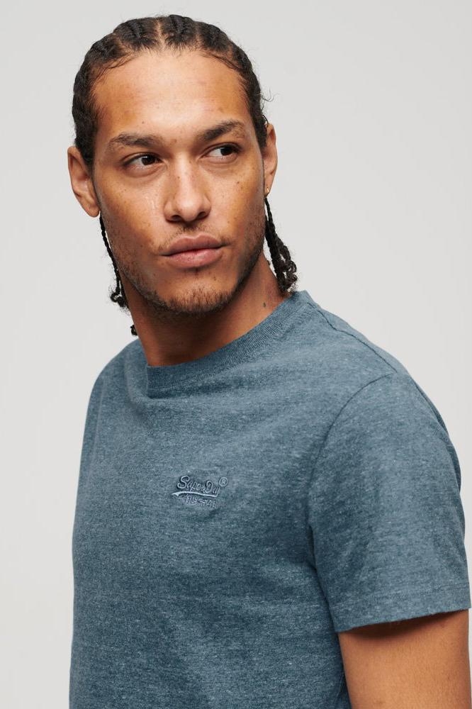 ESSENTIAL LOGO EMB TEE M1011245A ALASKAN BLUE MARL