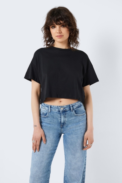 Noisy may zwarte dames t-shirt | Model vooraanzicht