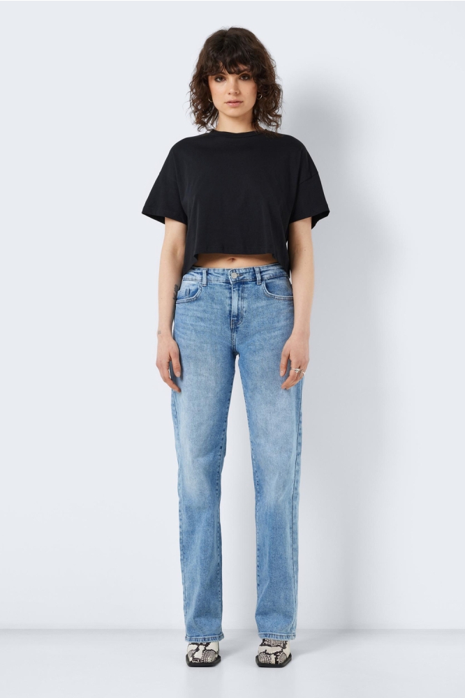 Noisy may zwarte dames t-shirt | Model