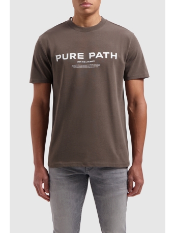 Pure Path T-shirt TSHIRT WITH FRONTPRINT 24010112 49 BROWN