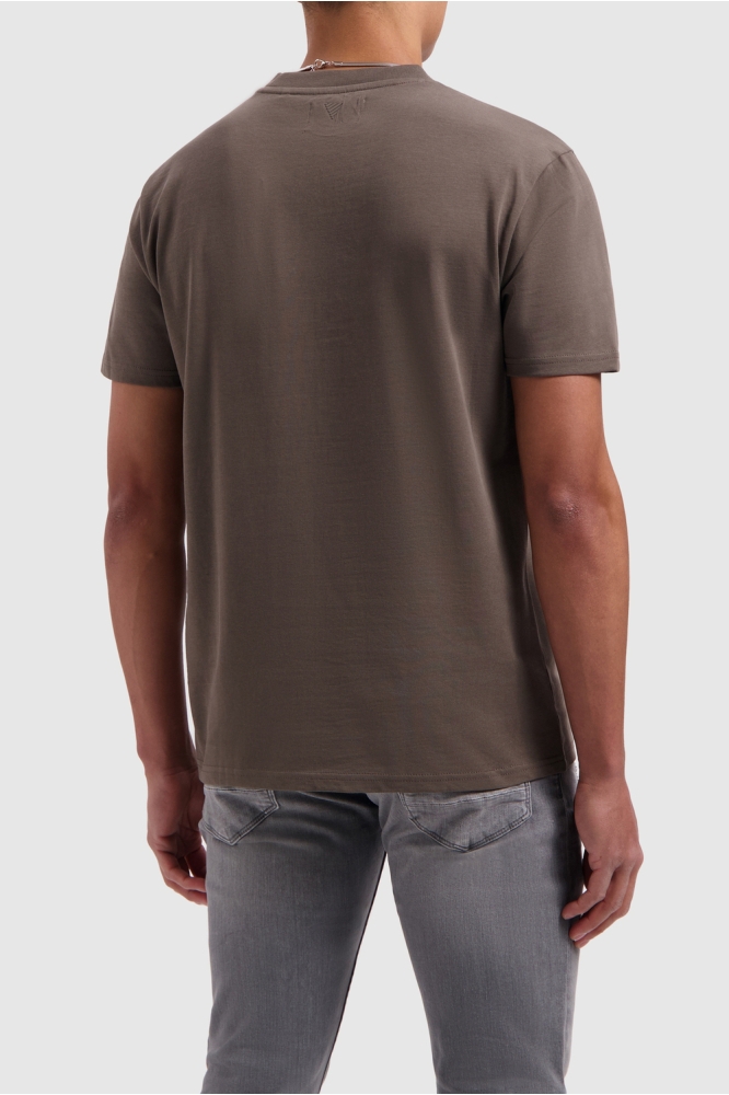 TSHIRT WITH FRONTPRINT 24010112 49 BROWN