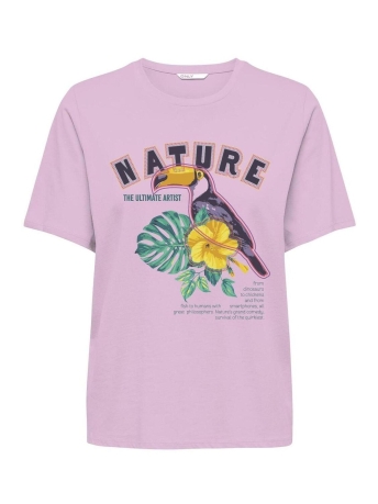 Only T-shirt ONLKAYA LIFE S/S BIRDS TOP BOX CS J 15339073 Pirouette/Nature