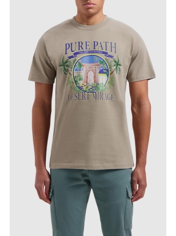 Pure Path T-shirt TSHIRT WITH FRONT PRINT 24010110 53 TAUPE