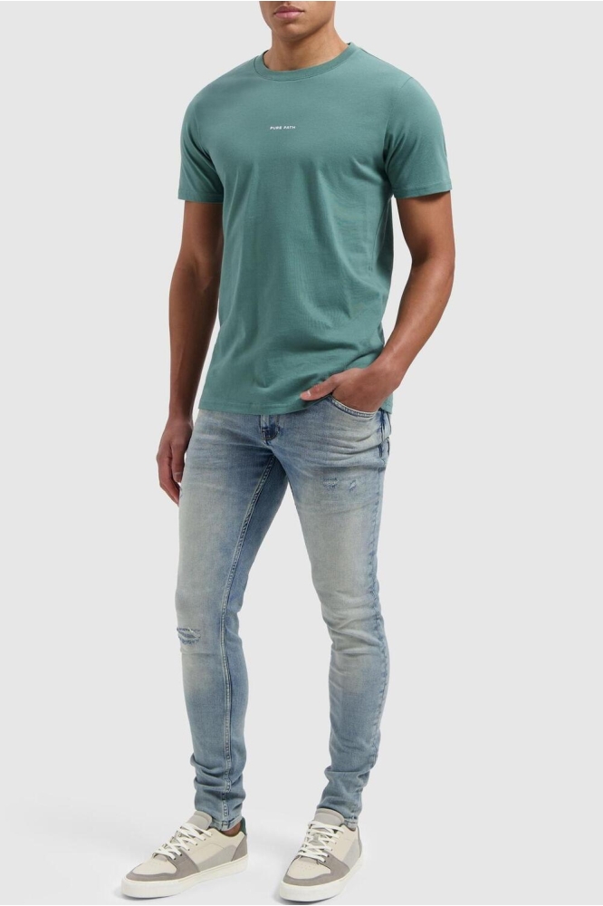  TSHIRT WITH PRINT 24010101 76 FADED GREEN