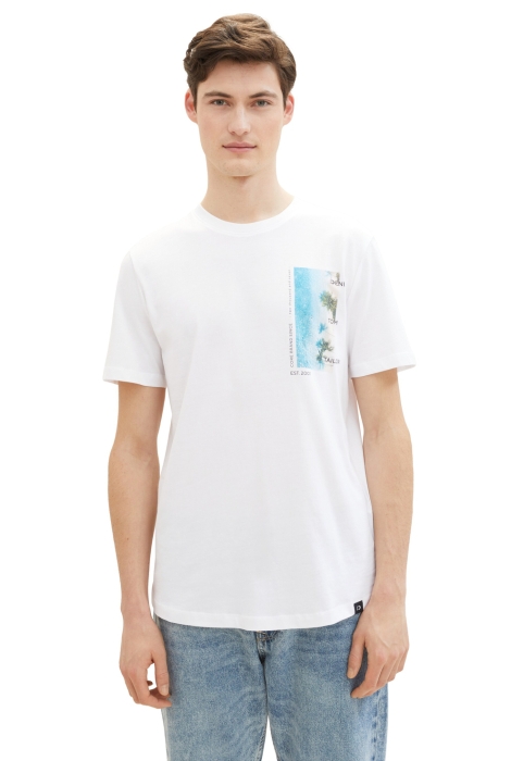 Tom Tailor printed rounded hem t-shirt