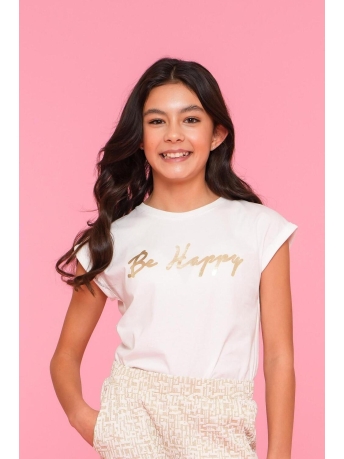 Geisha Girls T-shirt TSHIRT BE HAPPY GLITTER 42114K 41 off white / gold 10