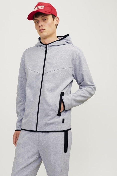 Jack & Jones grijze heren vest | Model vooraanzicht