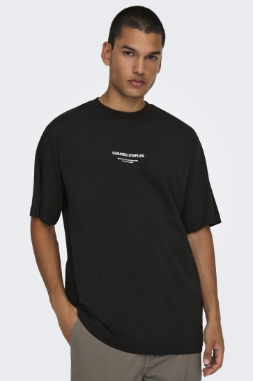Only & Sons T-shirt ONSCURATED RLX PRINT SS TEE 22030925 BLACK