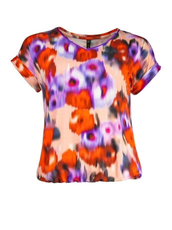 NED T-shirt NOX P SS BLURRED FLOWERS TRICOT 24S2 BB107 01 500 RED