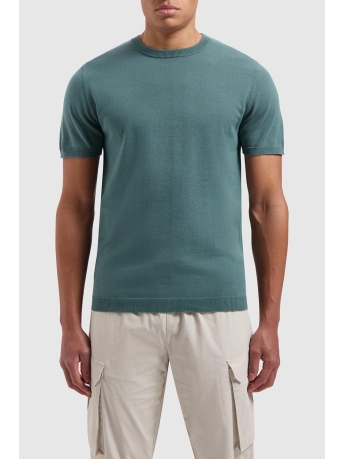 Pure Path T-shirt KNITTED SHORTSLEEVE 24010806 76 FADED GREEN