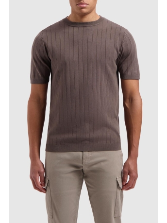 Pure Path T-shirt KNITTED SHORT SLEEVE 24010808 49 BROWN