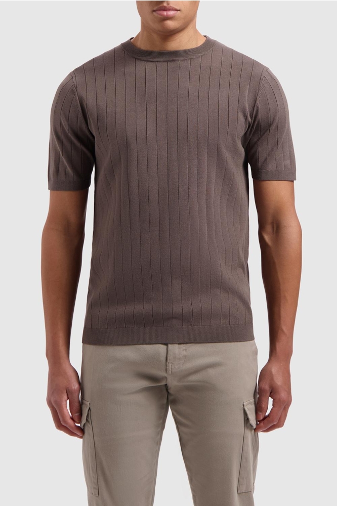 KNITTED SHORT SLEEVE 24010808 49 BROWN