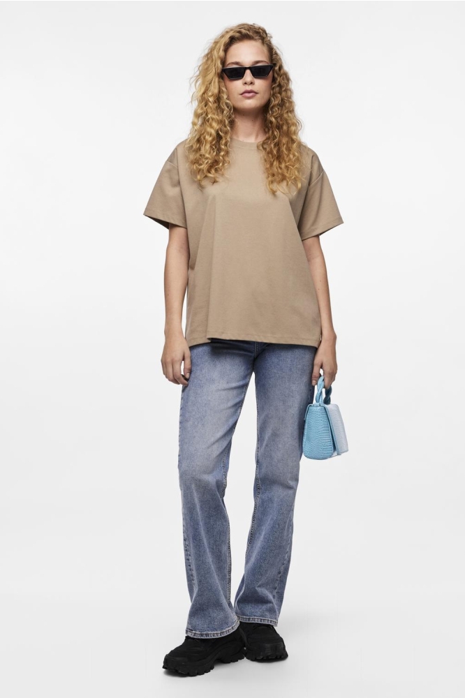 PCSKYLAR SS OVERSIZED TEE NOOS 17146654 Silver Mink