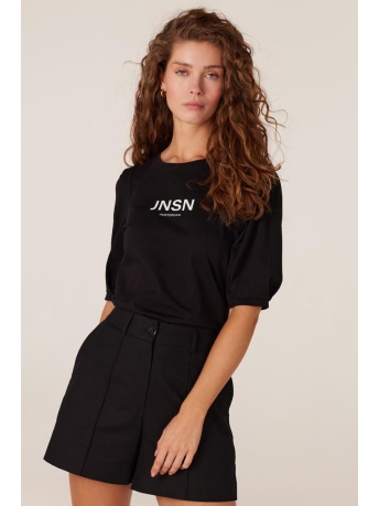 Juffrouw Jansen T-shirt JINTE LOGO SHIRT SHORT SL CO173 000991 BLACK WHITE
