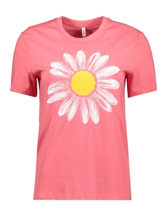 Only T-shirt ONLCECILIA LIFE O NECK TEE CS JRS 15334682 CORAL PARADISE/DAISY