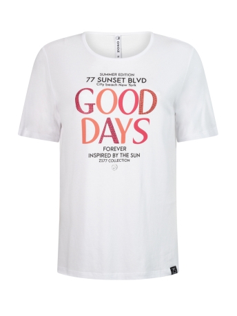 Zoso T-shirt SUNSET T SHIRT WITH PRINT 242 0016 0400 WHITE PINK
