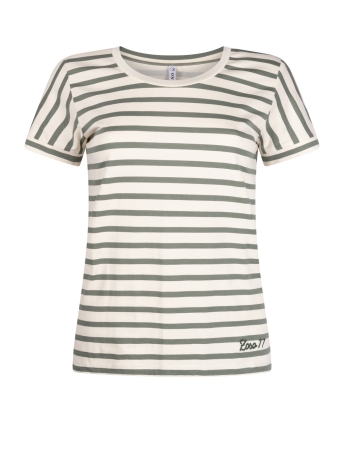 Zoso T-shirt MONIQUE STRIPED T SHIRT 241 1200/1250 IVORY GREEN